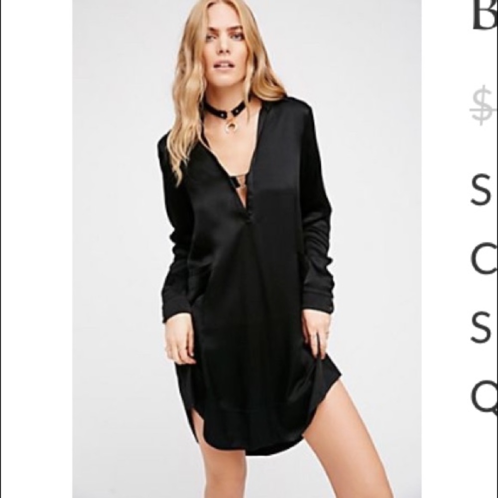 NWT. Free People Bad Habits Mini Dress XS Black